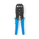 Crimpadora CAT5 / CAT5e / CAT6 / CAT6a / RJ10 / RJ11 / RJ45 | Alicate / Corte / Pelar | ABS / Acero | Azu