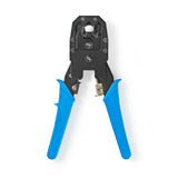 CAT5 / CAT5e / CAT6 / CAT6a / RJ10 / RJ11 / RJ45 Crimping Tool | Pliers / Cutting / Stripping | ABS / Steel | Blue 