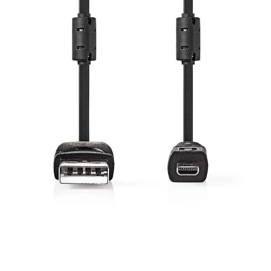 Cabo USB 2.0 | USB-A Macho | UC-E6 8 pinos Macho | 480 Mbps | Niquelado | 2,00 m | Redondo | PVC | Preto