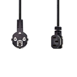 Cable Alimentación IEC-320-C13 Angulado <-> Angulado Negro