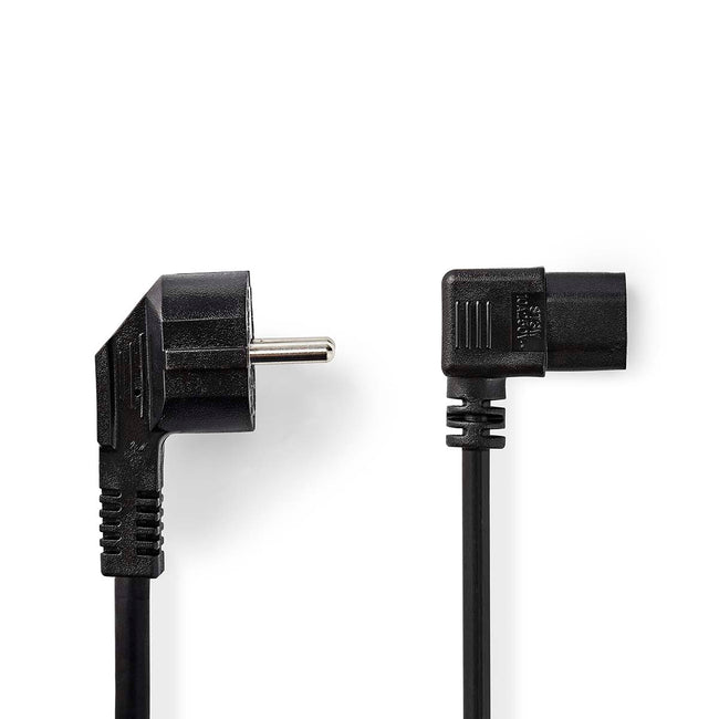 Cable de Alimentación Schuko Acodado a IEC C13 | 10A 250V Negro