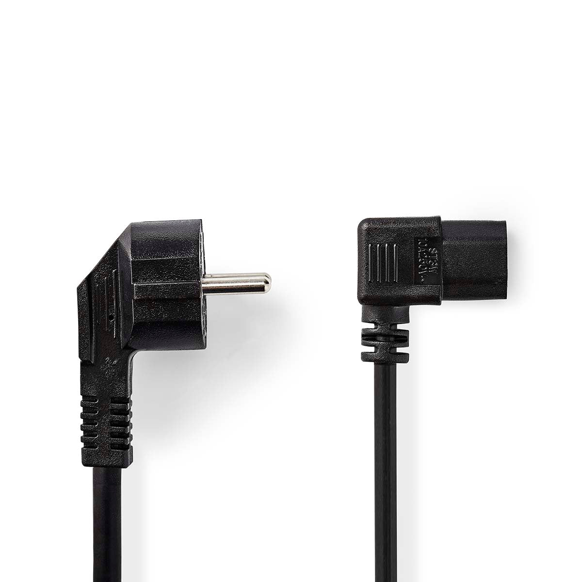 Cable Alimentación IEC-320-C13 Angulado <-> Angulado Negro