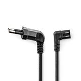 Cable de Alimentación Euro Masculino IEC-320-C7 Angulado 2 m Plano Negro