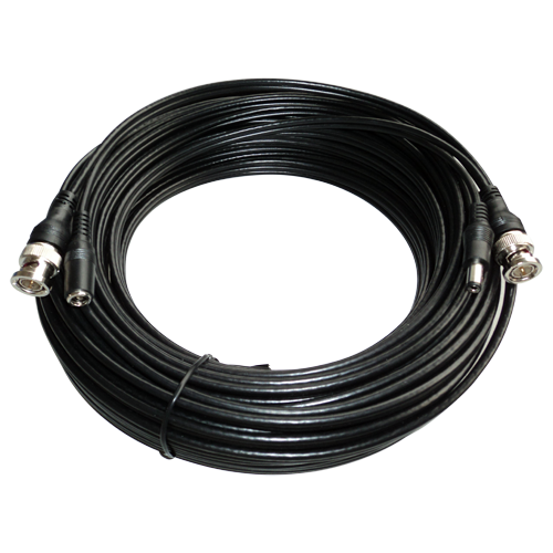 Cabo combinado RG59 + DC com conector BNC, 10 metros