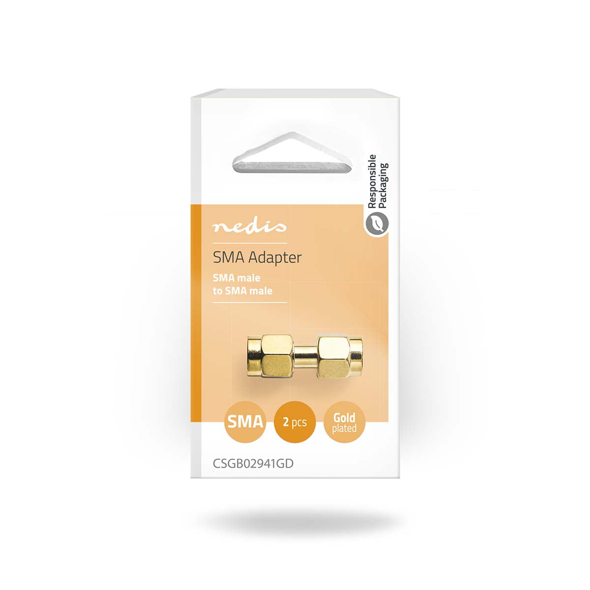 Adaptador SMA | SMA Masculino | SMA Masculino | Chapado en oro | 50 Ohm | Recto | Cobre | Oro | 2 uds.