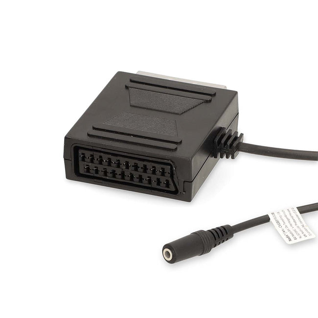 Adaptador SCART Macho-Hembra con Salida de Audio Jack 3,5 mm (Euroconector) | Negro