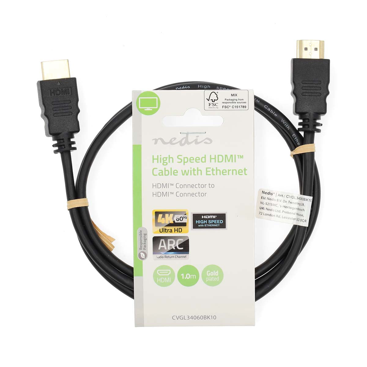 Cable HDMI de alta velocidad por cable a través de Ethernet - 1,0 m
