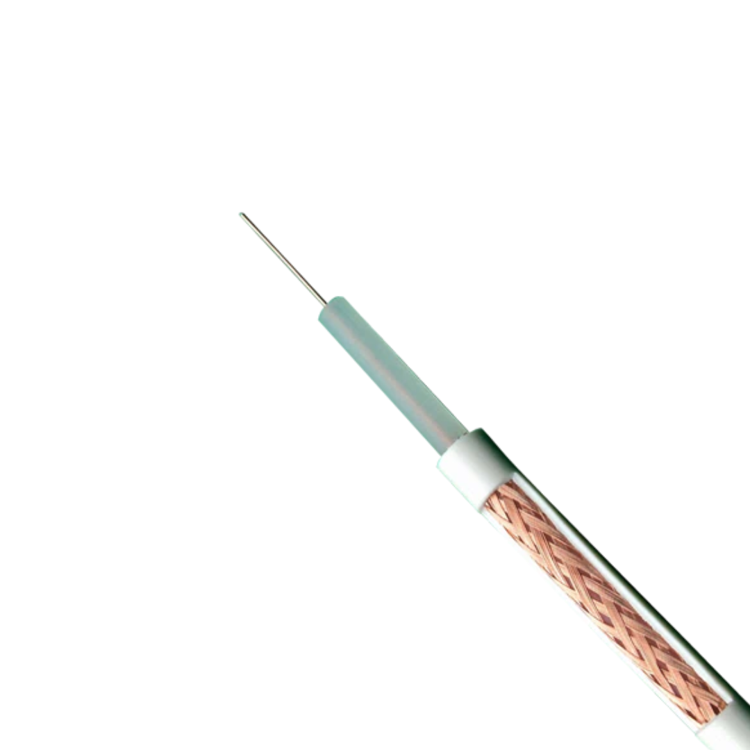 Cable Coaxial Micro Rg59 - Vídeo Rollo de 100 Metros Cubierta Color Blanco Diámetro Exterior 3.5 mm Bajas Pérdidas