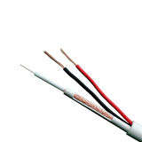 Cable Combinado - Micro Rg59 + Alimentación Rollo de 100 Metros Cubierta Color Blanco Diámetro Exterior 6.8 mm Bajas Pérdidas