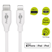 Cable Lightning USB-C para carga y sincronización, 0,5 m, blanco
