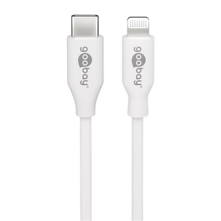Cable Lightning USB-C para carga y sincronización, 0,5 m, blanco