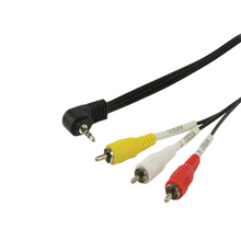 Cabo mini-jack macho de 3,5 mm para 3 conectores RCA macho, 2 m
