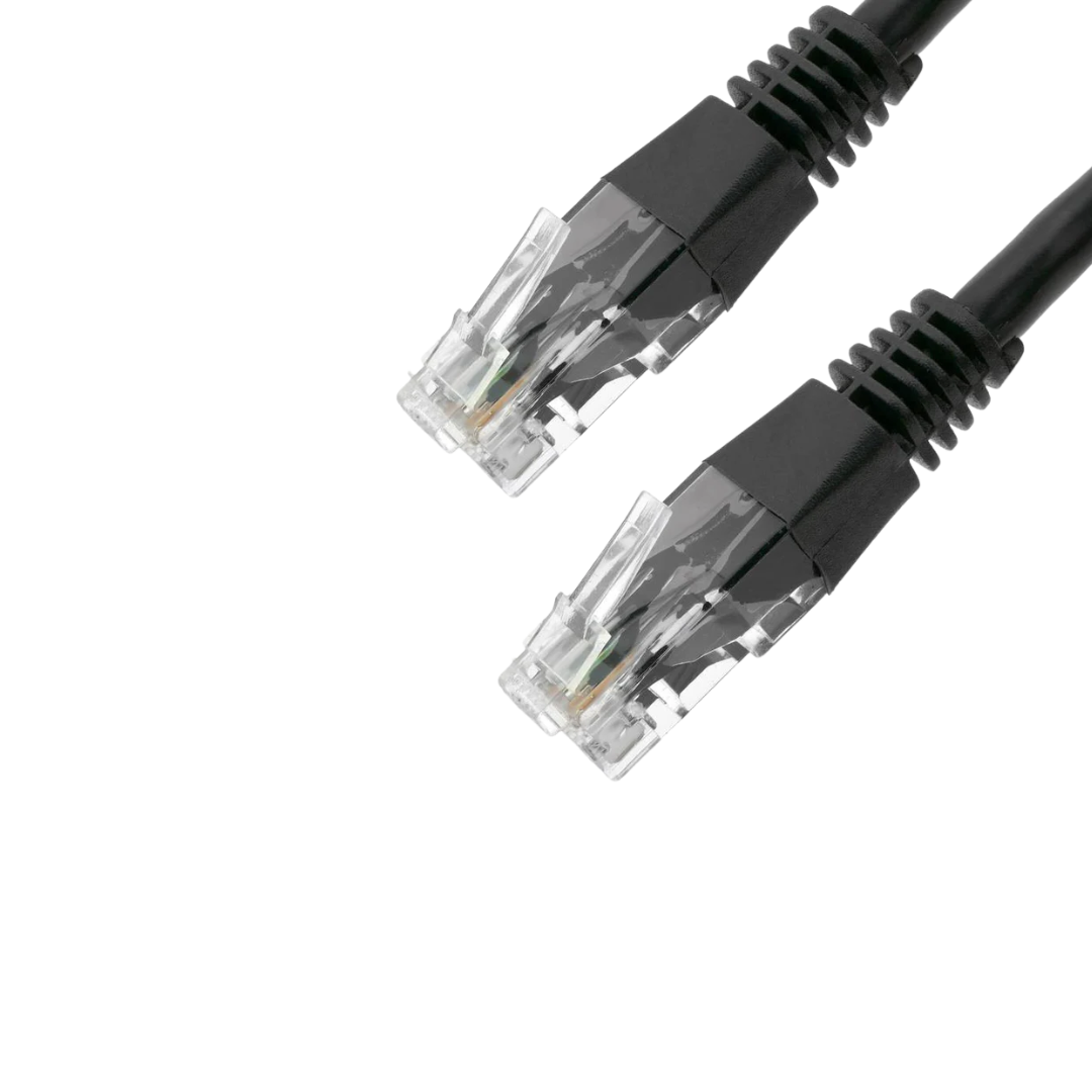 Cabo RJ45 Cat6a U/UTP preto de 5 metros.