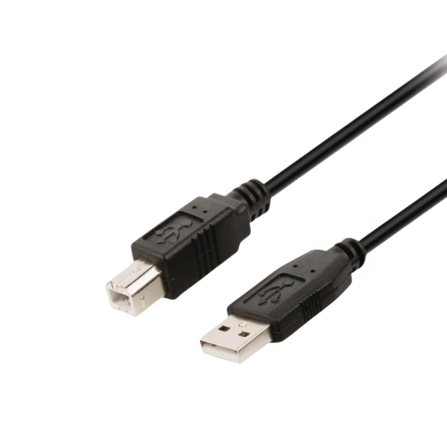 Cable USB 2.0 Tipo A Macho B de distintas medidas - Negro