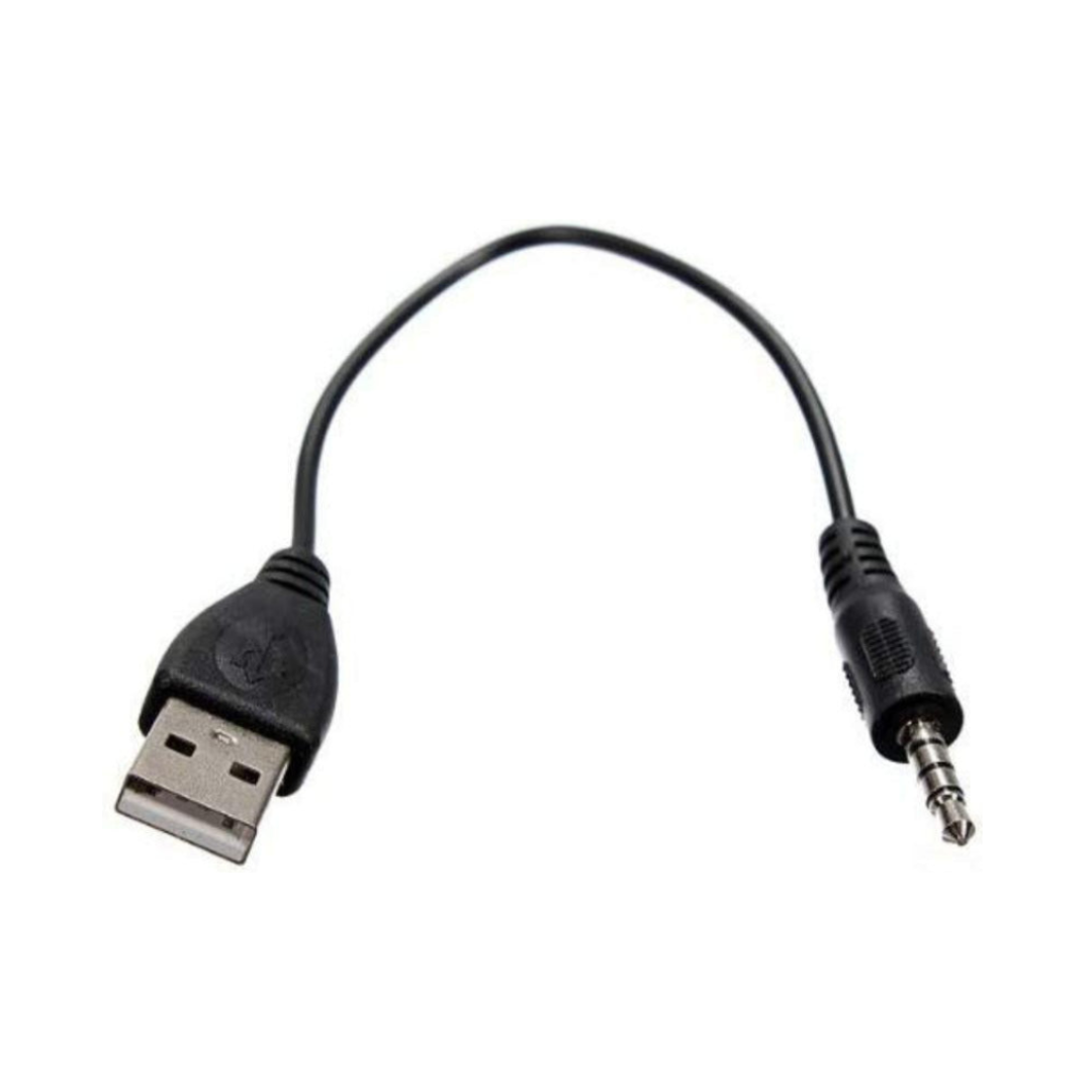 Cabo USB (Tipo A) para conector de 3,5 mm com 4 contactos e 15 cm de comprimento.