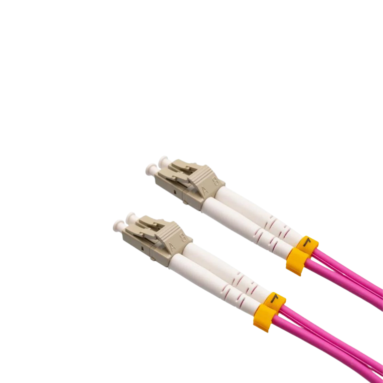 Cabo de fibra ótica multimodo duplex OM4 LC/UPC - Disponível em vários comprimentos 