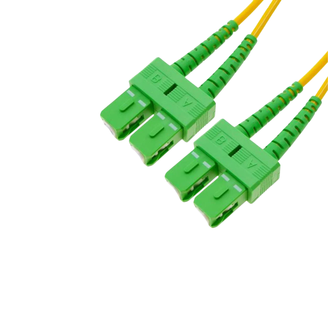 Cabo de fibra ótica duplex monomodo OS2 SC/APC para SC/APC em vários tamanhos. 