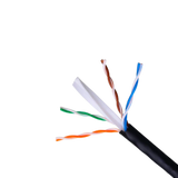 Cable de red Exterior Impermeable Rj45 Cat.6 UTP, Negro, Bobina 305 Metros Cobre