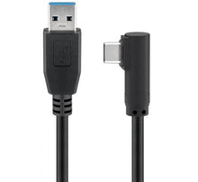 Cabo USB-C 90º para USB 3.0 Preto