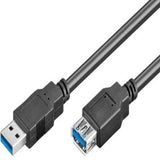 Cable USB 3.0 (A Macho / A Hembra) de 1.00m Negro