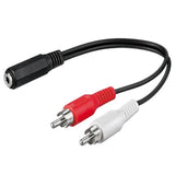 Cable Minijack Hembra a 2xrca Macho 0,20 Adaptador