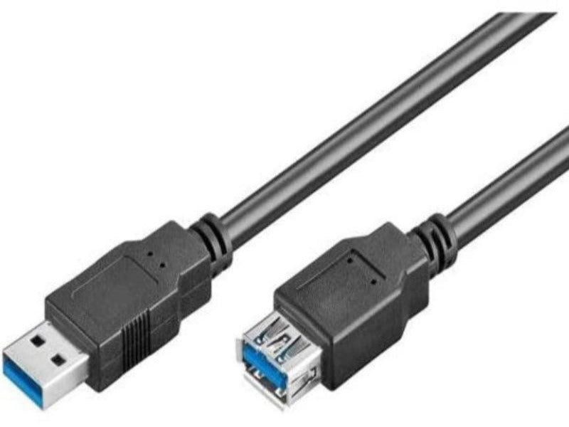 Cable USB 3.0 (A Macho / A Hembra) de 1.80m Negro
