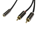 Conector Minijack Estéreo 3.5m Hembra a 2xrca Macho 0,20m