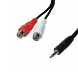 Conector Minijack Estéreo 3.5m a 2xrca Hembra 5.0m Adaptador