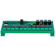Módulo de adquisición y control de datos | 16 entradas digit. / 16 salidas de relé (NA/NC) | Protocolos: Modbus/TCP, TCP/IP, UDP, HTTP,...  | Servidor web integrado | 1 puerto Ethernet 10/100 Base-TX, 1 puerto WiFi | Montaje en carril DIN