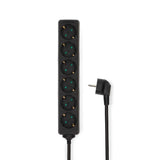 Regleta 6 tomas Negra 1,50 m  cable | 3680 W | 16 A