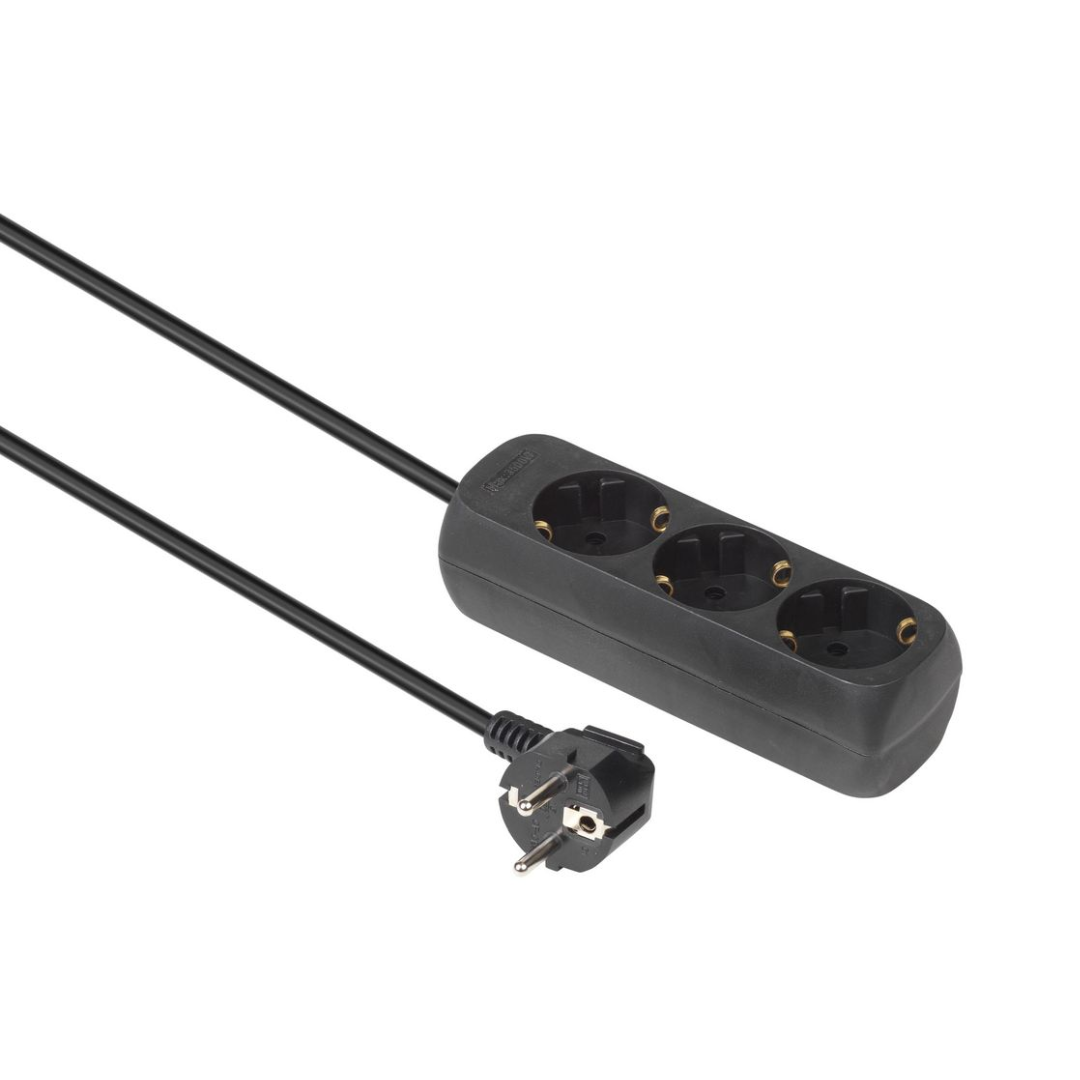 Regleta de 3 vías de 1.5m Negra