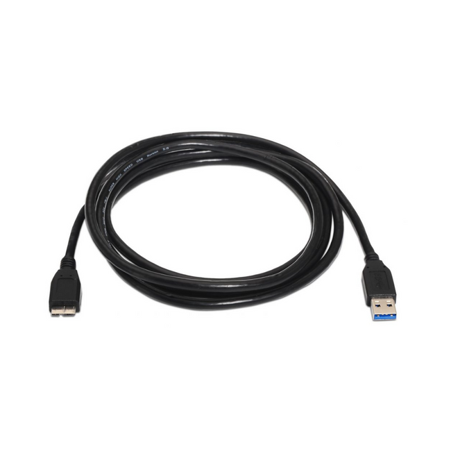 Cabo USB 3.0, Tipo A Macho para Micro B Macho, preto, 1,0 metros