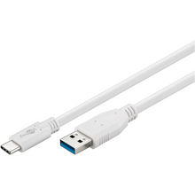Cable USB-C  to USB A 3.0, Blanco de 0,5m