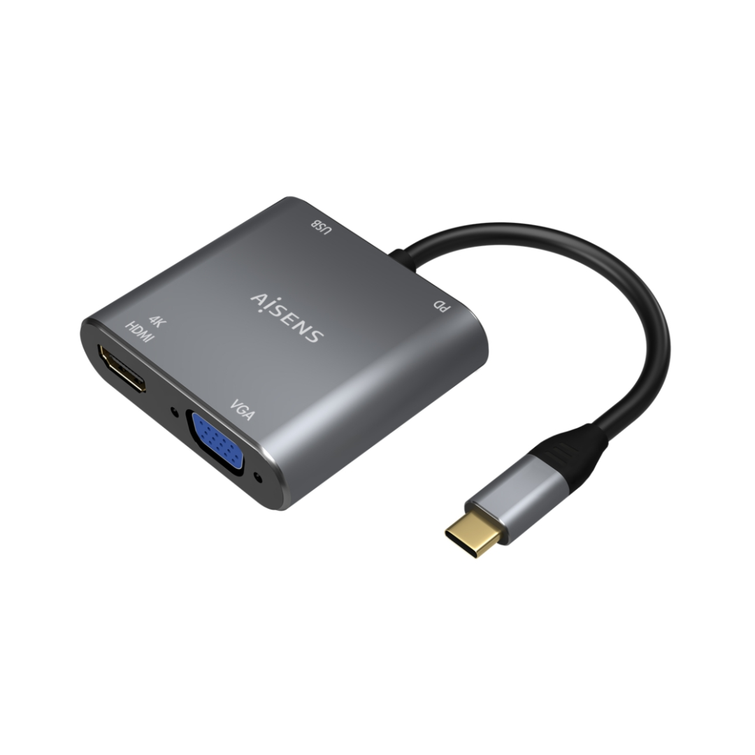 Conversor USB-C a VGA/HDMI 4K