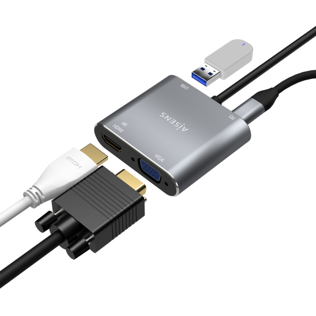 Conversor USB-C para VGA/HDMI 4K