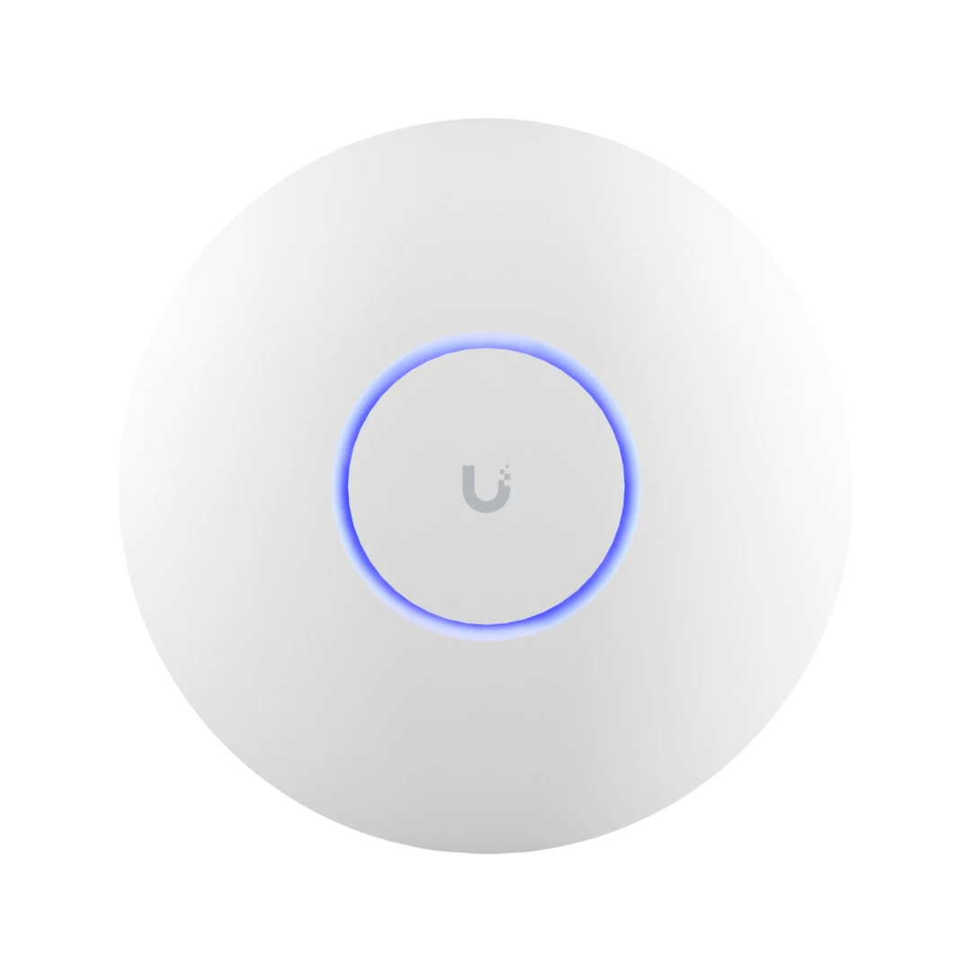 Punto acceso WiFi 7 para techo con 8 streams compatible con 6GHz. Análisis espectral para mejor selección de canales. Cobertura
