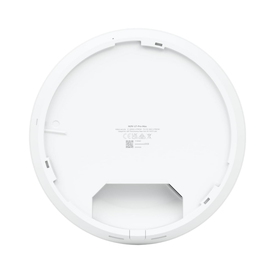 Punto acceso WiFi 7 para techo con 8 streams compatible con 6GHz. Análisis espectral para mejor selección de canales. Cobertura