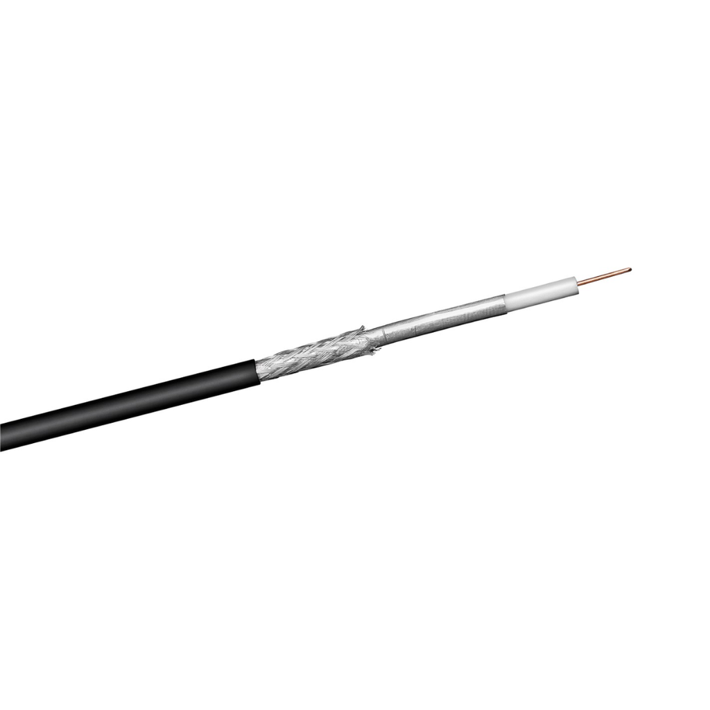Enrolador de cabo coaxial para satélite de 100 dB para utilização no exterior, dupla blindagem, CCS - 100 m