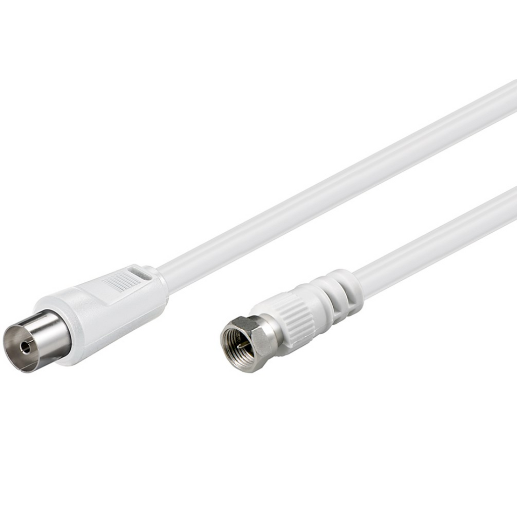 Cabo adaptador de antena/satélite (<70 dB), com dupla blindagem