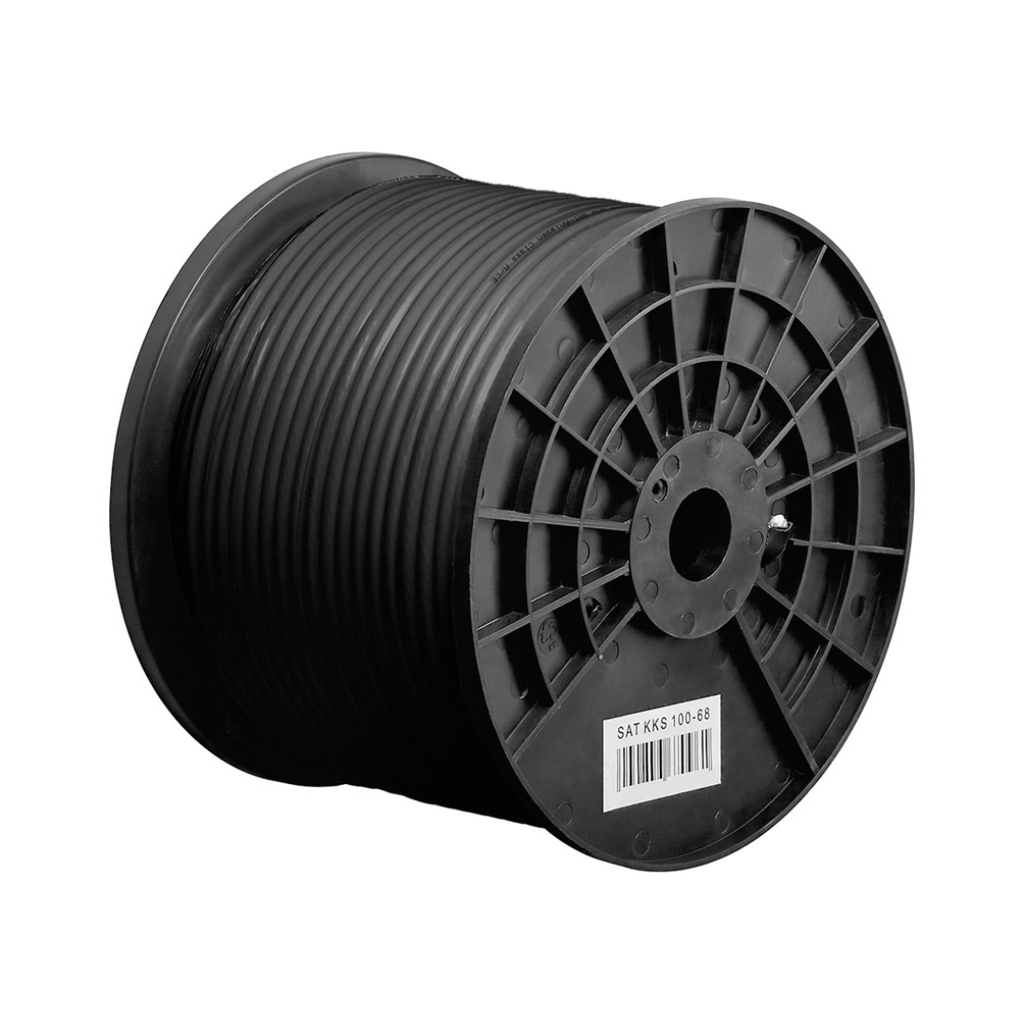 Enrolador de cabo coaxial para satélite de 100 dB para utilização no exterior, dupla blindagem, CCS - 100 m