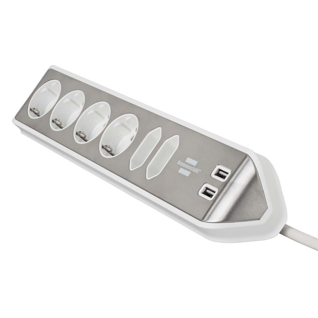 6-contact angled power strip