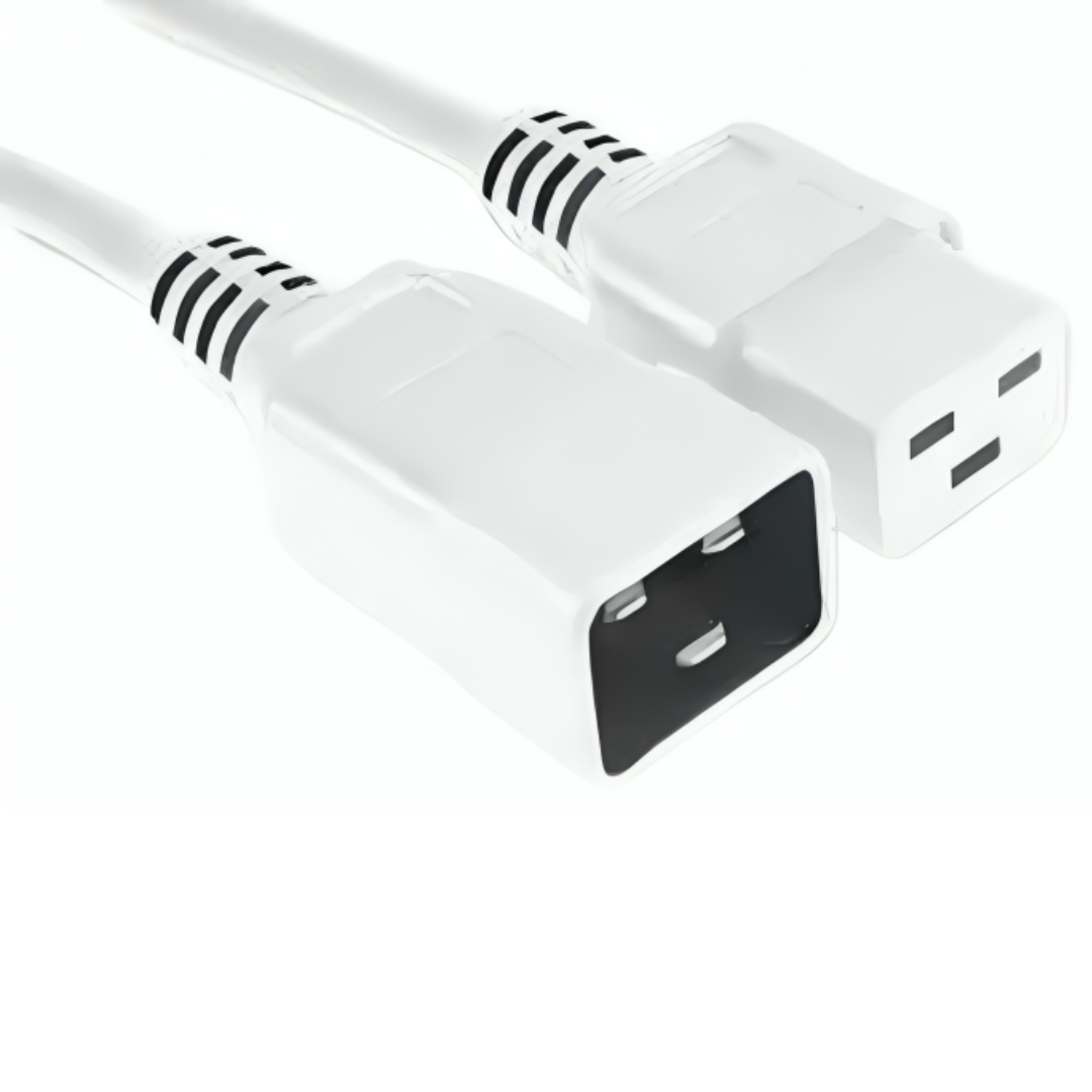 CABLE IEC C20 A IEC C19 - 2 metros - Blanco
