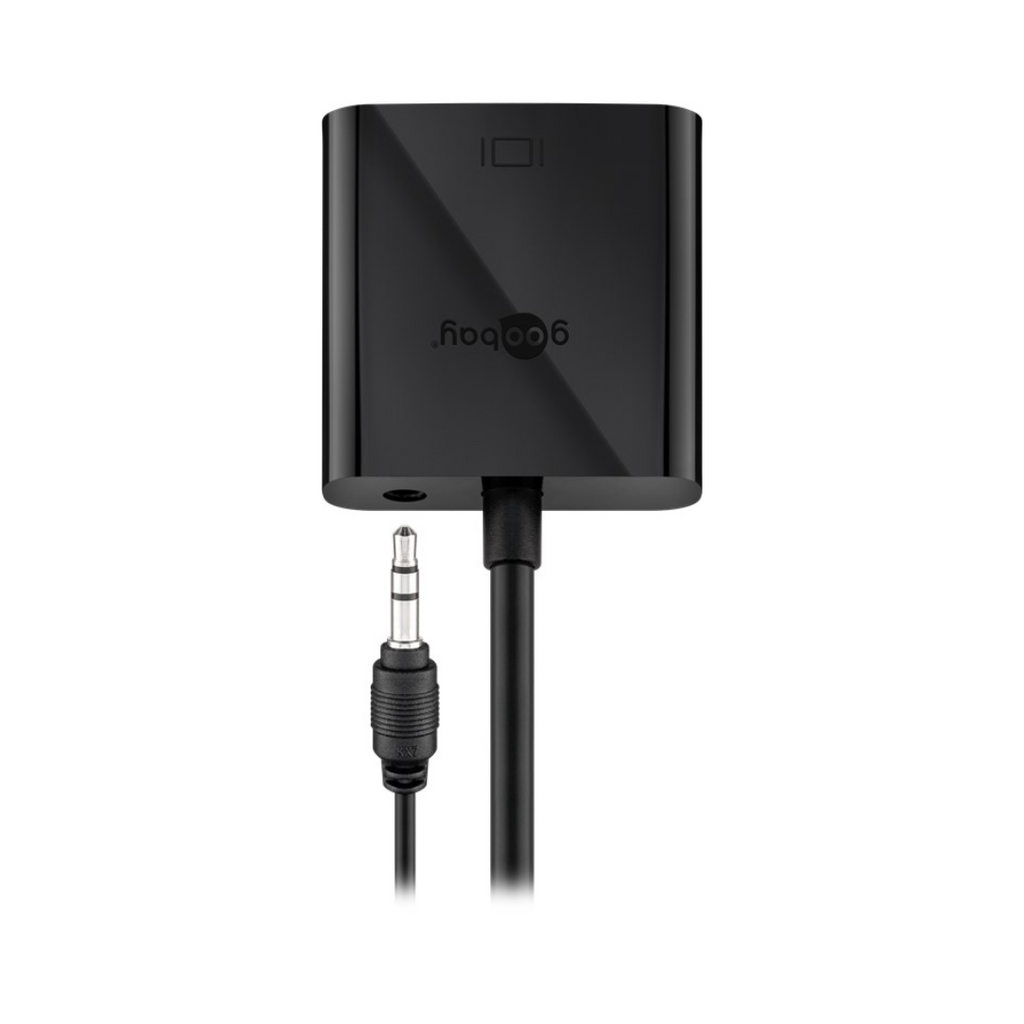 HDMI TO VGA ADAPTER M/H 10 CM + CONEX WITH AUDIO 3.5 CM BLACK