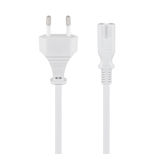 Cable Europeo-iec-320-c7 Blanco