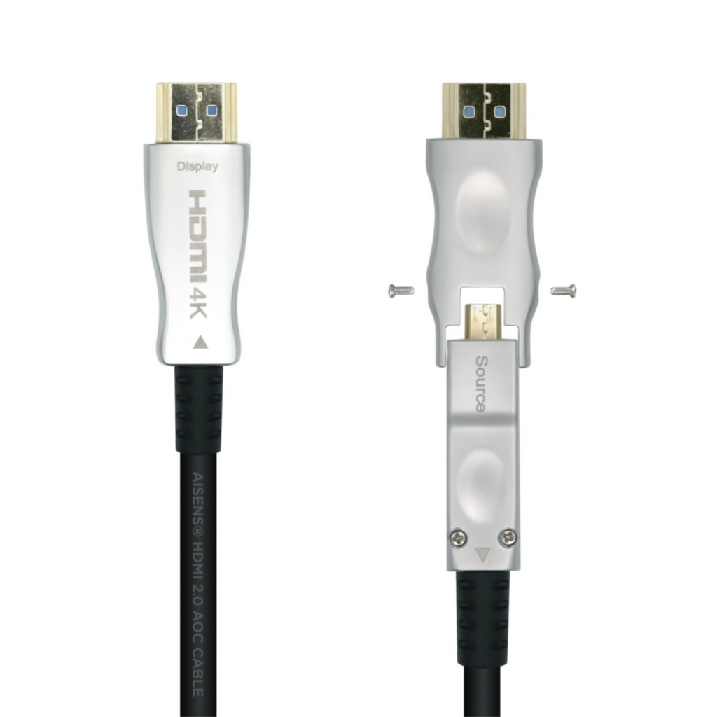 AOC HDMI V2.0 Cable (Active Optical Cable) Detachable Premium High Speed ​​/ HEC 4k@60hz 4:4:4 18gbps, A/md/a/m, Black, 20M
