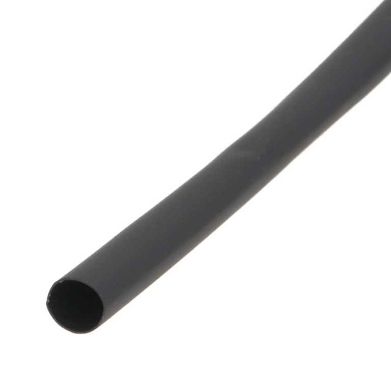 Pacote de corte [1,2 m] de tubo termo retráctil preto 2:1 Ø1,6 mm – Poliolefina isenta de halogéneo e retardante de chamas [x25] 