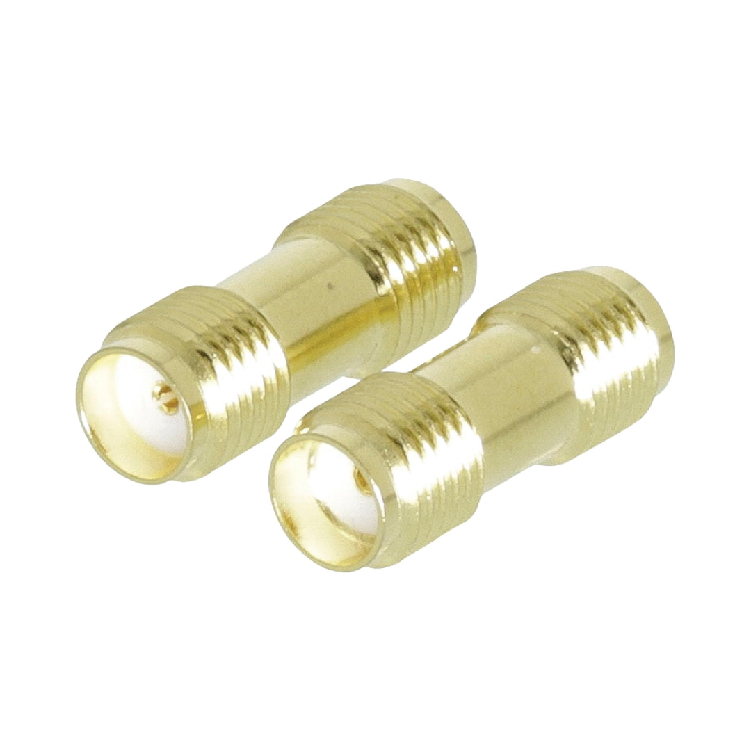 Acoplador SMA macho macho chapado en oro, 2 unid