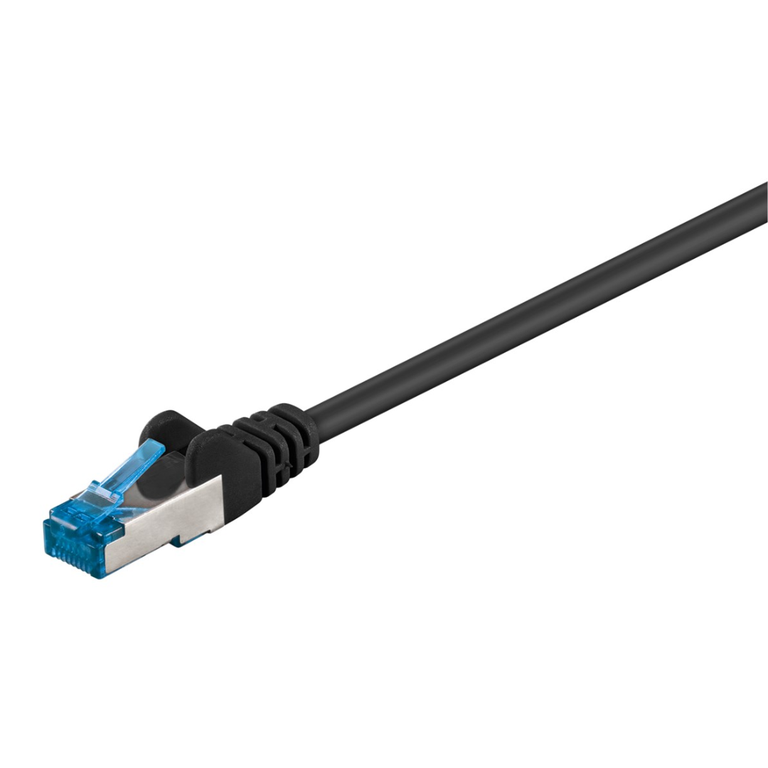 Cable de conexión CAT 6A, S/FTP (PiMF), negro 10m