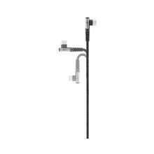 USB-C™ to USB-A Textile Cable with Metal Connectors (Space Gray/Silver), 90°, 2 m