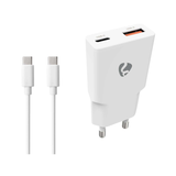 Cargador de pared 20 W | Número de salidas: 2 | USB-A / USB-C™ | USB-C™ (Suelto) Cable | 1.50 m